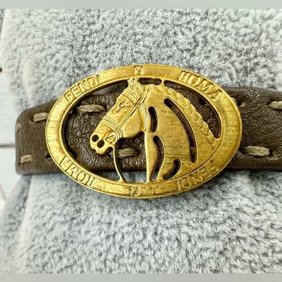 ❌SOLD 🤎Fendi Leather Horse Wrap Bracelet - Picture 2 of 8
